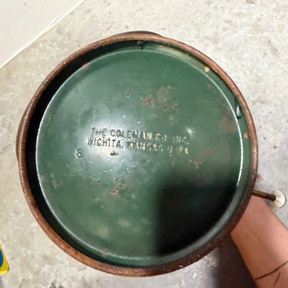 Vintage Coleman 228H Lantern Big Hat Double Mantle Green Gas 8/73 Made in USA